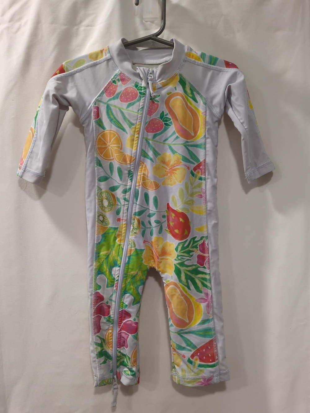 Caden Lane Baby 3-6M Tropical Fruit Floral Long Sleeve Rash Guard Swimsuit